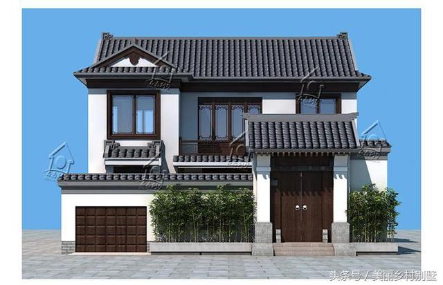 傳統(tǒng)二層四合院別墅設(shè)計(jì)圖，占地265平，主體造價(jià)35萬(wàn)以內(nèi)。