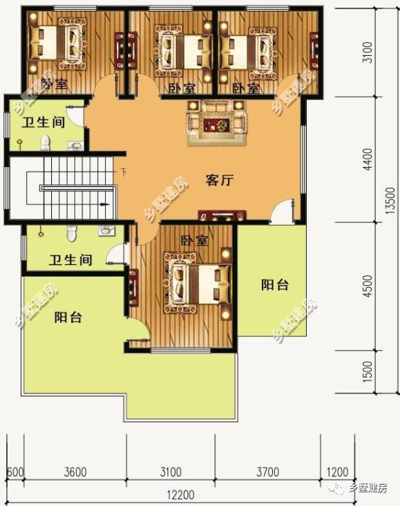 兩棟12X13米農(nóng)村三層小別墅設(shè)計(jì)圖，氣派又實(shí)用，真的美出新高度。