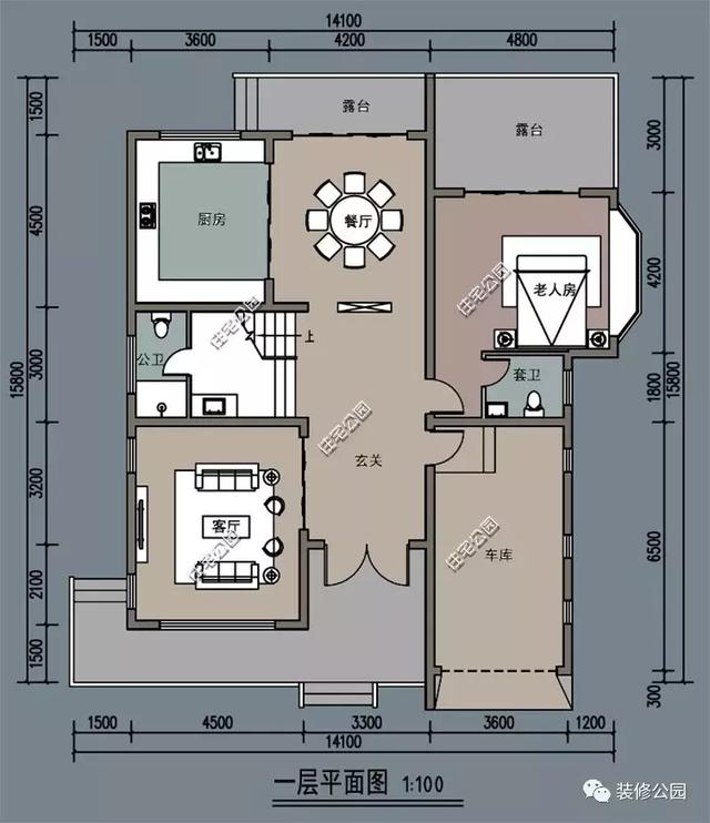 14.1X15.8米農(nóng)村二層自建房，帶車庫，造價(jià)不高，實(shí)用才是關(guān)鍵。