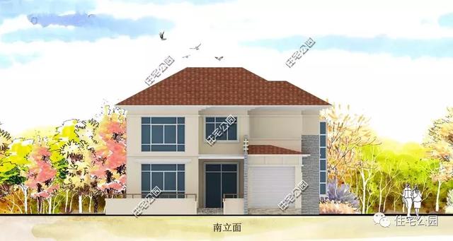14.1X15.8米農(nóng)村二層自建房，帶車庫，造價(jià)不高，實(shí)用才是關(guān)鍵。