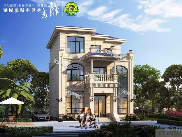 9x13米三層歐式小洋樓別墅設計圖，占地僅僅105平，外觀和布局那真的是沒得挑。