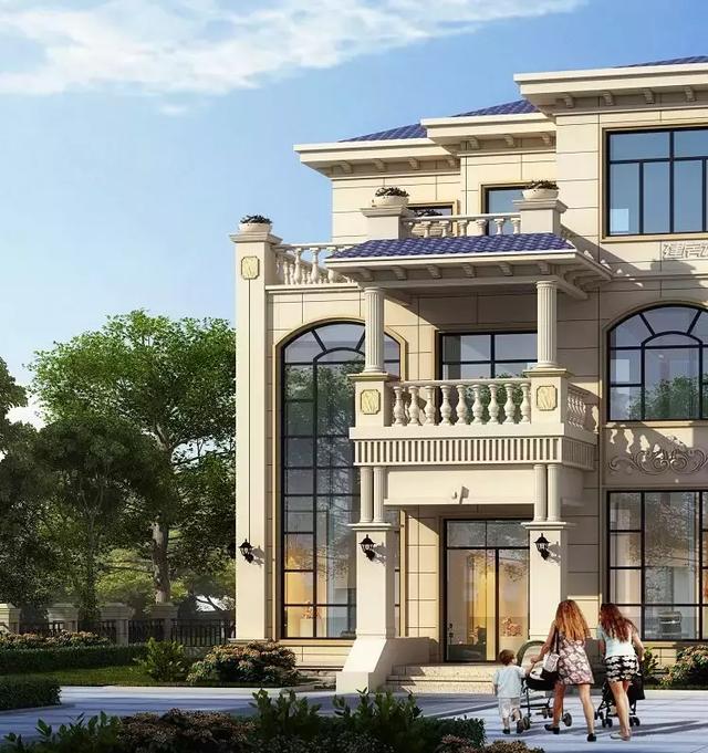 9x13米三層歐式小洋樓別墅設計圖，占地僅僅105平，外觀和布局那真的是沒得挑。