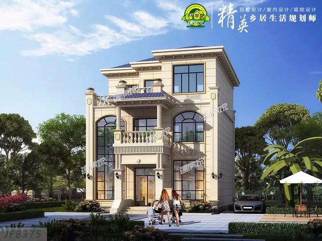 9x13米三層歐式小洋樓別墅設計圖，占地僅僅105平，外觀和布局那真的是沒得挑。