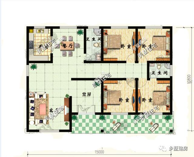 3款農村一層別墅設計圖，又省錢又住的舒服，首選一層自建別墅。