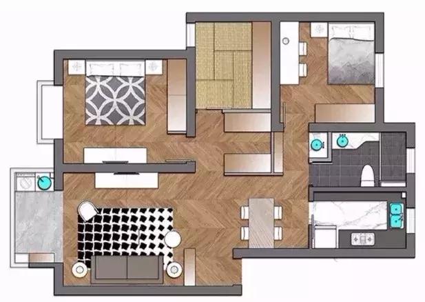 100平日式和北歐風結合的裝修風格，裝修效果超出你的想象。