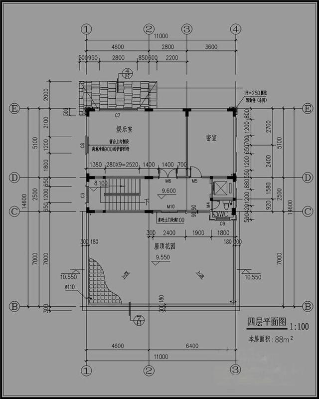 11X16米三層半別墅設(shè)計(jì)圖，時尚大方，結(jié)構(gòu)美觀漂亮，適合農(nóng)村居住。