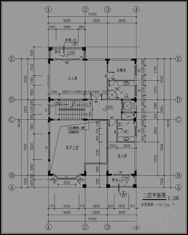 11X16米三層半別墅設(shè)計(jì)圖，時尚大方，結(jié)構(gòu)美觀漂亮，適合農(nóng)村居住。