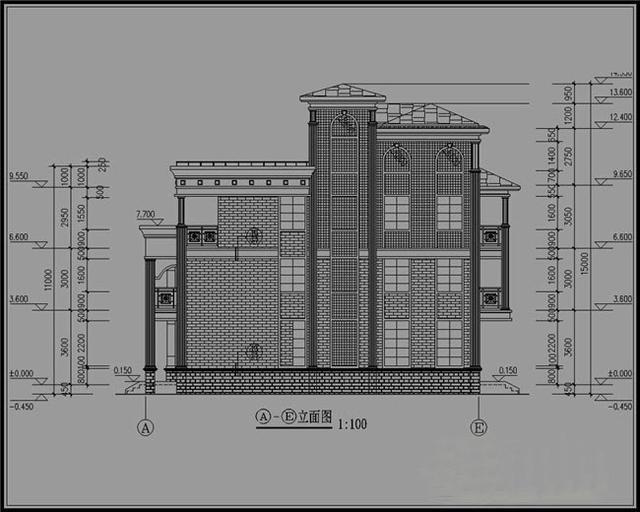 11X16米三層半別墅設(shè)計(jì)圖，時尚大方，結(jié)構(gòu)美觀漂亮，適合農(nóng)村居住。