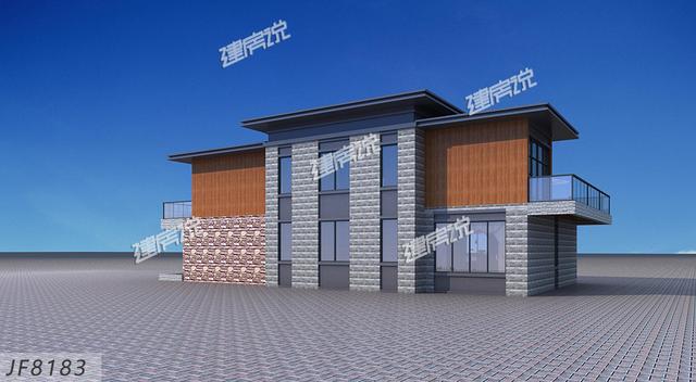 農(nóng)村二層別墅設(shè)計圖，現(xiàn)代感十足，建在環(huán)境優(yōu)美的鄉(xiāng)村，是很惹眼的存在。