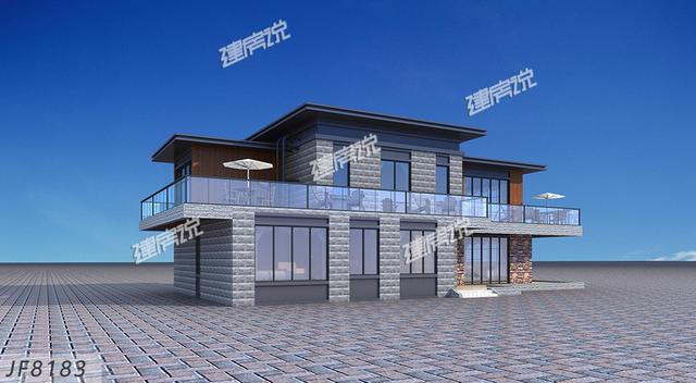 農(nóng)村二層別墅設(shè)計圖，現(xiàn)代感十足，建在環(huán)境優(yōu)美的鄉(xiāng)村，是很惹眼的存在。