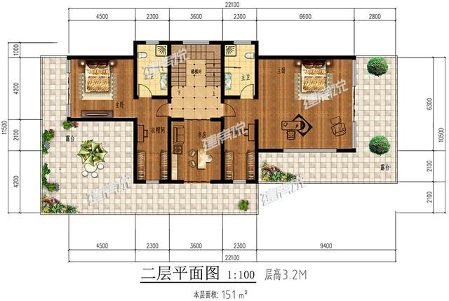 農(nóng)村二層別墅設(shè)計圖，現(xiàn)代感十足，建在環(huán)境優(yōu)美的鄉(xiāng)村，是很惹眼的存在。