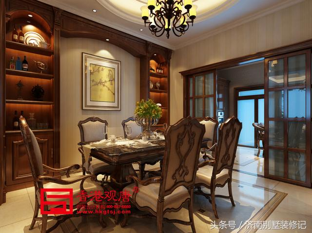 美式致雅大華紫郡300平別墅裝修美式風(fēng)格演繹，恢弘大氣，不失典雅