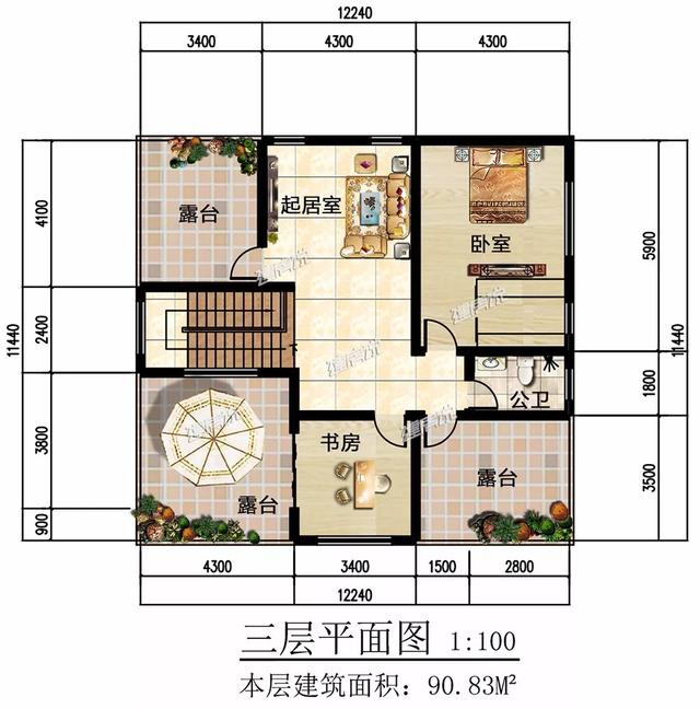 三層新中式別墅設(shè)計(jì)圖，實(shí)用性好，完全符合自身的居住要求