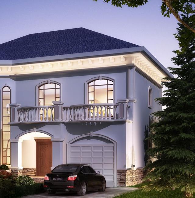 精致秀氣的二層別墅設(shè)計圖，整體暖色調(diào)，讓人一看就感覺很溫暖