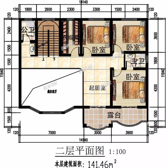 精致秀氣的二層別墅設(shè)計圖，整體暖色調(diào)，讓人一看就感覺很溫暖