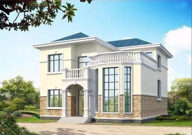 12x12米農(nóng)村二層別墅設(shè)計圖，外觀簡單大氣，22萬左右就能建起主體，回村建一棟相當實惠。