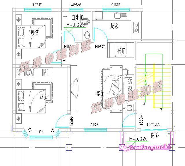 10x9米農(nóng)村四層別墅設(shè)計(jì)圖，可做商鋪，全套施工圖外觀圖。