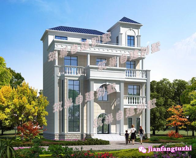 10x9米農(nóng)村四層別墅設(shè)計(jì)圖，可做商鋪，全套施工圖外觀圖。