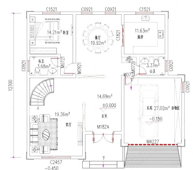 13×12米三層別墅設(shè)計(jì)圖，美觀時(shí)尚，造價(jià)35萬(wàn)以?xún)?nèi)。