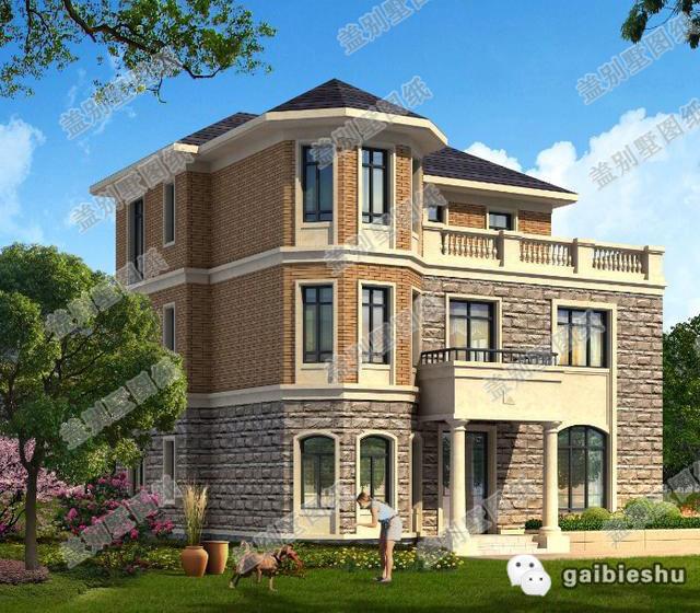 三層復(fù)式別墅設(shè)計(jì)圖，造型獨(dú)特，線條柔美，一款精致的小別墅。