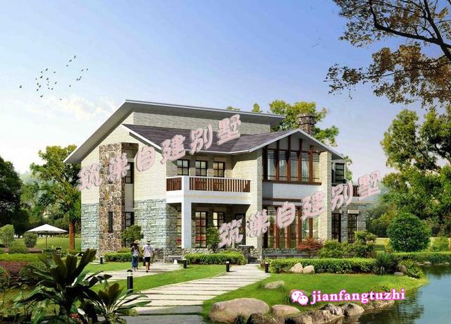 15x12米二層山地別墅設(shè)計(jì)圖，美式風(fēng)格，簡(jiǎn)單漂亮。