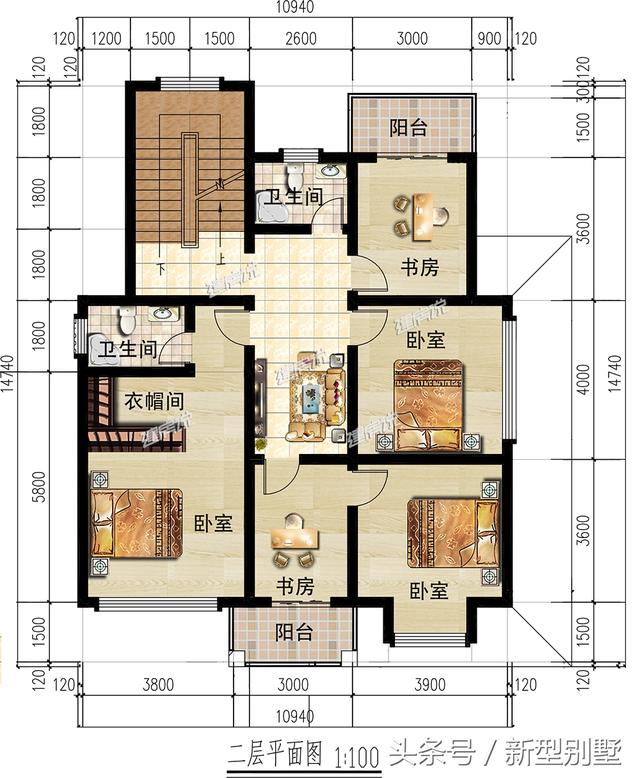 占地128平米的三層新中式別墅設(shè)計圖，簡約大氣，不妨你來建一棟？