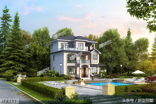 占地128平米的三層新中式別墅設(shè)計圖，簡約大氣，不妨你來建一棟？