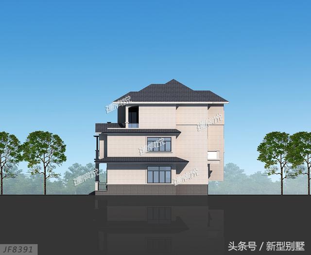 占地128平米的三層新中式別墅設(shè)計圖，簡約大氣，不妨你來建一棟？