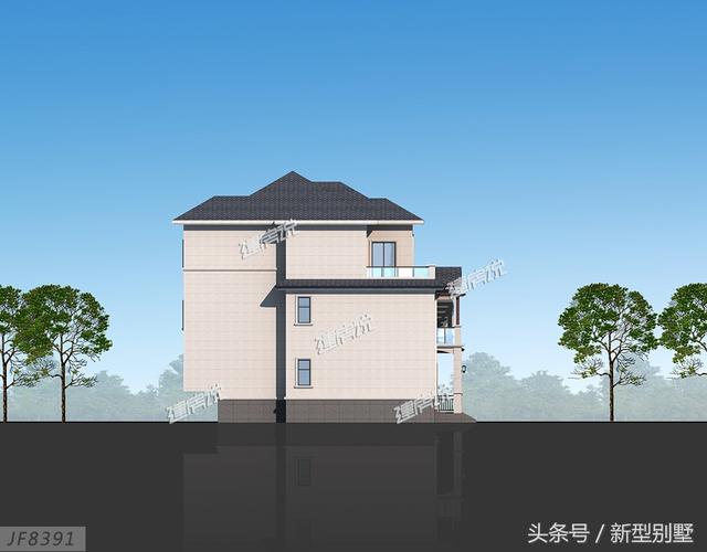 占地128平米的三層新中式別墅設(shè)計圖，簡約大氣，不妨你來建一棟？