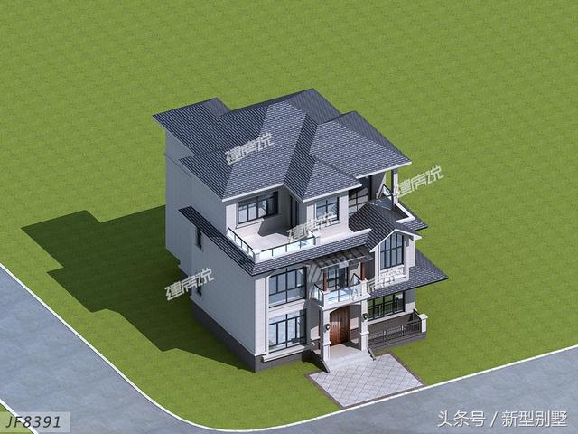 占地128平米的三層新中式別墅設(shè)計圖，簡約大氣，不妨你來建一棟？