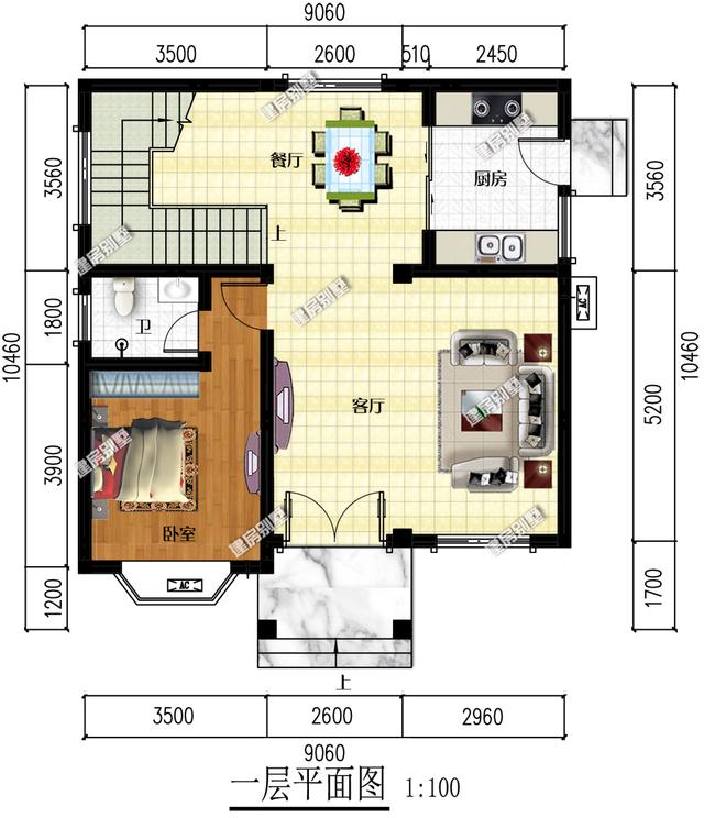 占地僅僅只有91m2農(nóng)村三層別墅設(shè)計圖，符合大部分人的建房口味
