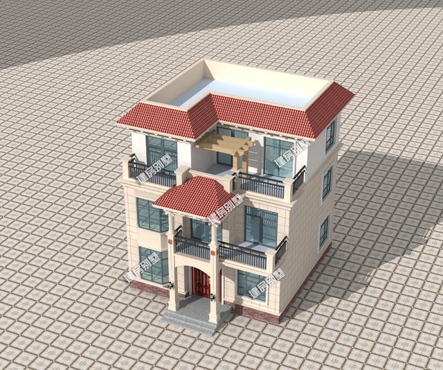 占地僅僅只有91m2農(nóng)村三層別墅設(shè)計圖，符合大部分人的建房口味
