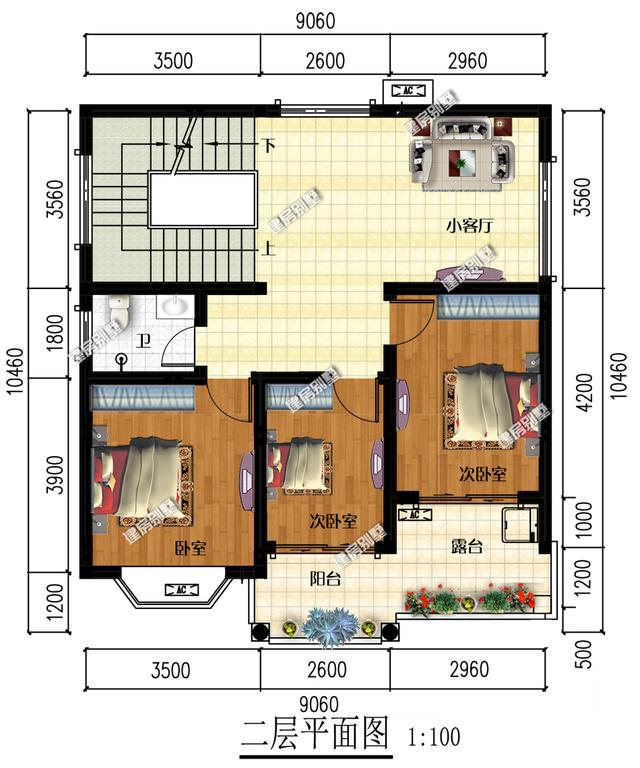 占地僅僅只有91m2農(nóng)村三層別墅設(shè)計圖，符合大部分人的建房口味