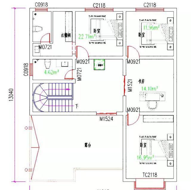 35萬以內占地140平方米中式風格三層別墅設計圖，各種功能設計應有盡有