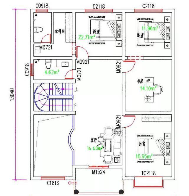 35萬以內占地140平方米中式風格三層別墅設計圖，各種功能設計應有盡有
