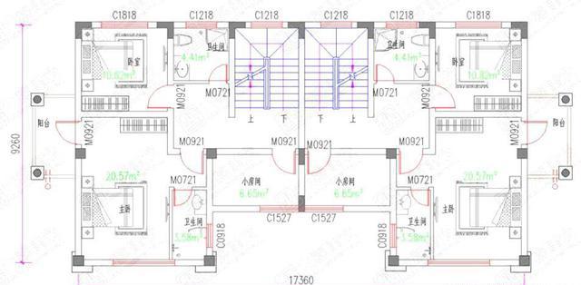 17×9米45萬三層兄弟戶雙拼別墅設(shè)計圖，戶型對稱大氣，設(shè)計獨特時尚