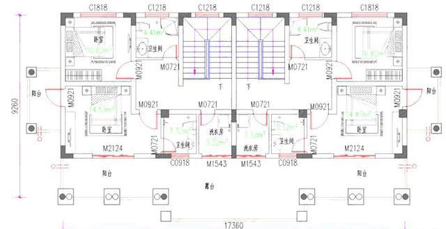 17×9米45萬三層兄弟戶雙拼別墅設(shè)計圖，戶型對稱大氣，設(shè)計獨特時尚