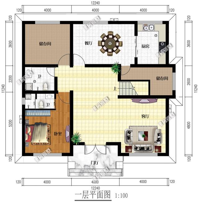 一款12.24x11.24農(nóng)村四星級別的三層別墅設計圖，滿意度極高