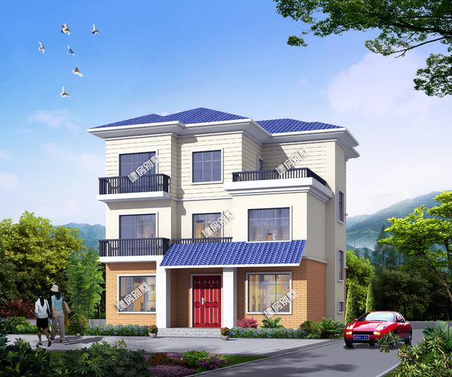 一款12.24x11.24農(nóng)村四星級別的三層別墅設計圖，滿意度極高