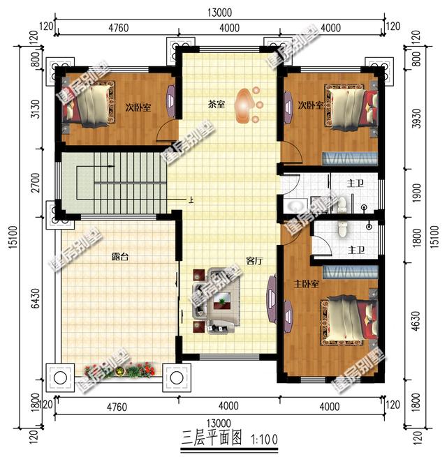 四層別墅設(shè)計(jì)圖，帶地下車庫，客廳挑空設(shè)計(jì)，真是美極了