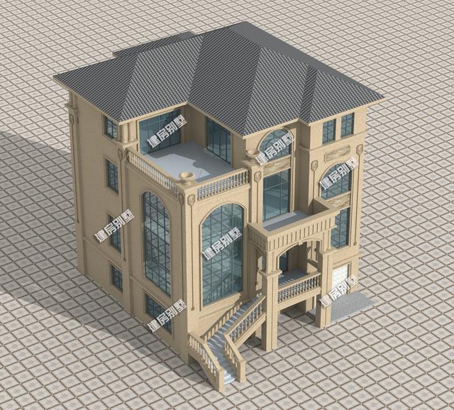 四層別墅設(shè)計(jì)圖，帶地下車庫，客廳挑空設(shè)計(jì)，真是美極了
