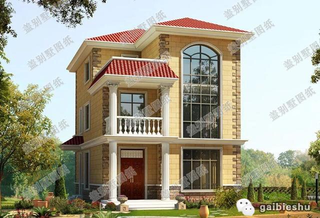 2款三層帶挑空客廳小洋樓別墅設(shè)計圖，無挑空，不豪華，戶型豪華大氣