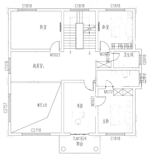 2款三層帶挑空客廳小洋樓別墅設(shè)計圖，無挑空，不豪華，戶型豪華大氣