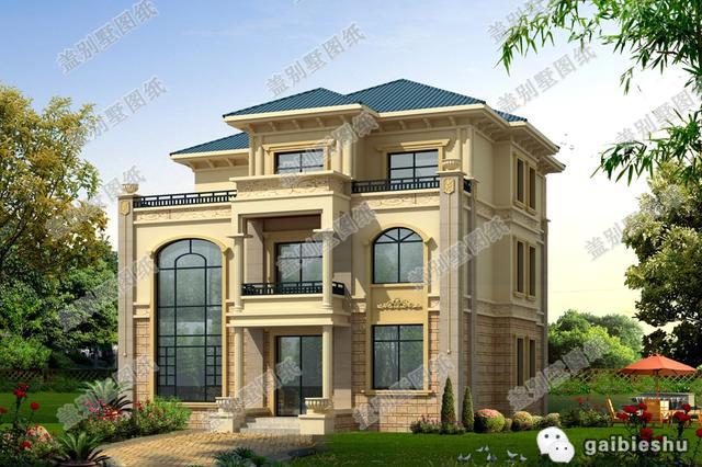 2款三層帶挑空客廳小洋樓別墅設(shè)計圖，無挑空，不豪華，戶型豪華大氣