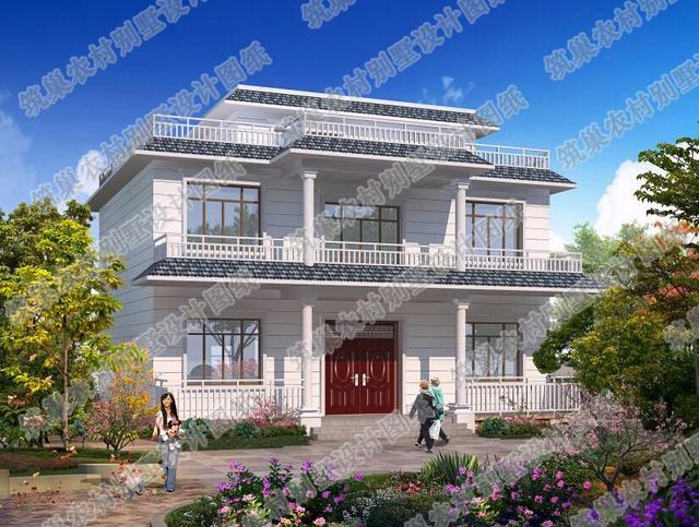 二層平屋頂3廳4臥自建房全套施工圖，施工難度較低，簡單實(shí)用