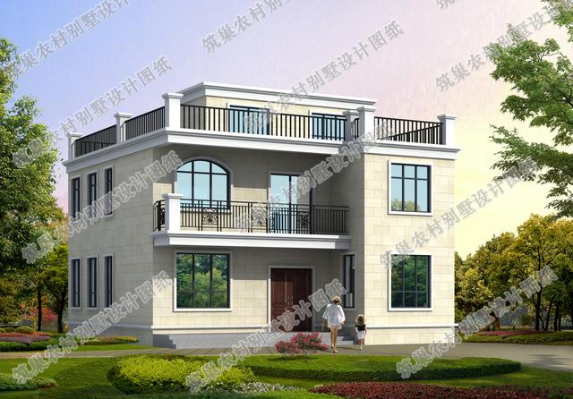 二層平屋頂3廳4臥自建房全套施工圖，施工難度較低，簡單實(shí)用