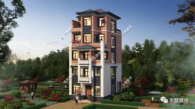 五層自建房臨街別墅設(shè)計(jì)圖，商住兩用，設(shè)計(jì)感十足