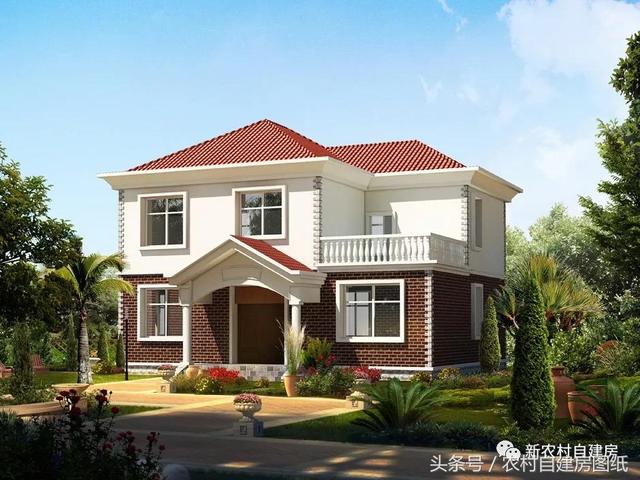 3款20萬(wàn)就能搞定的二層農(nóng)村自建房設(shè)計(jì)圖，4間臥室還帶堂屋