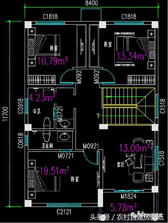 3款20萬(wàn)就能搞定的二層農(nóng)村自建房設(shè)計(jì)圖，4間臥室還帶堂屋