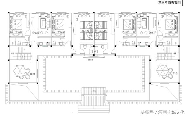 三層中式別墅設(shè)計圖，簡約大氣，真正的豪宅